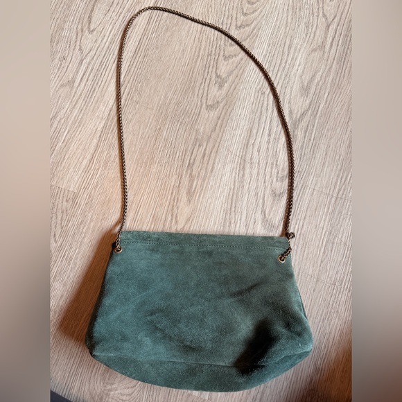 Free People Suede Flap Shoulder Bag - Teal - Picture 3 of 8